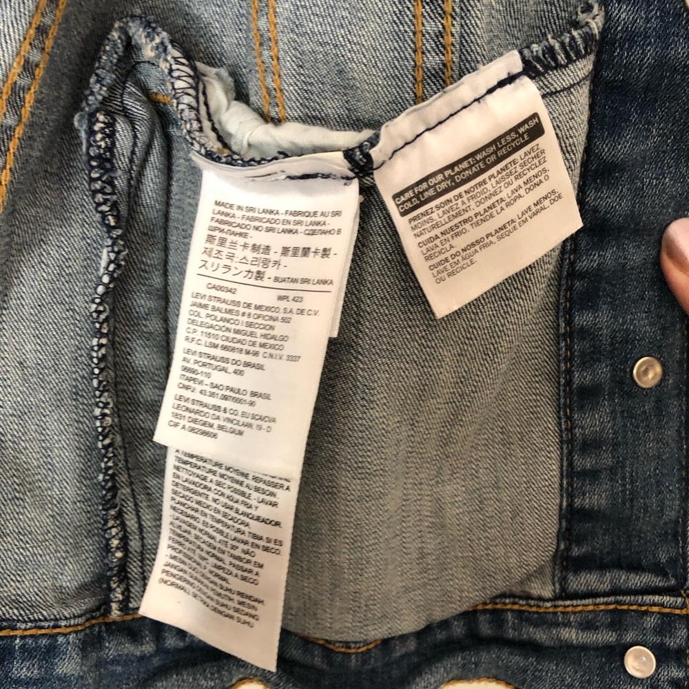 Levi Denim Jean Jacket - Button Down - Light Wash Size Small - Picture 11 of 11